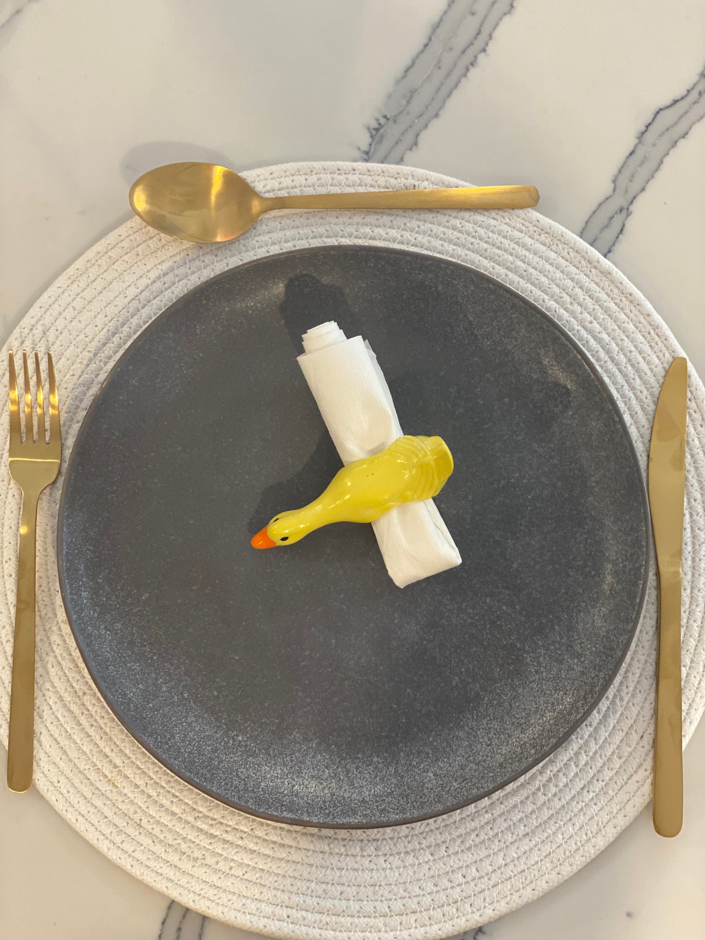 Napkin Rings - Geese Yellow