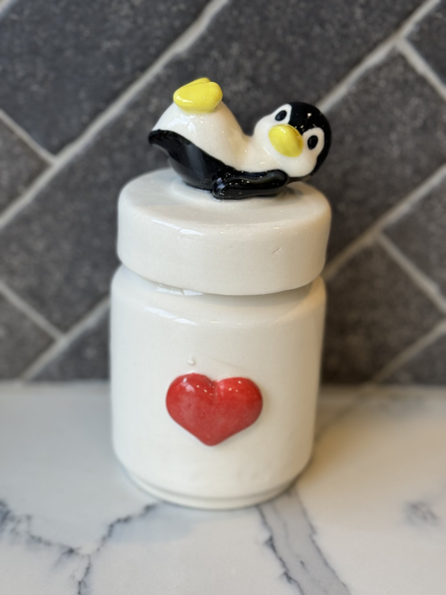 Pottery - Penguin canister