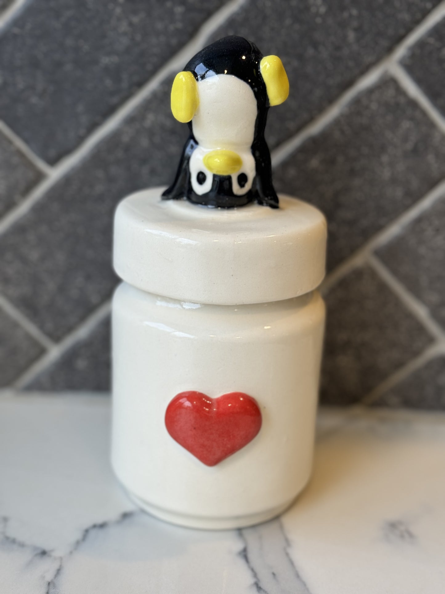 Pottery - Penguin canister