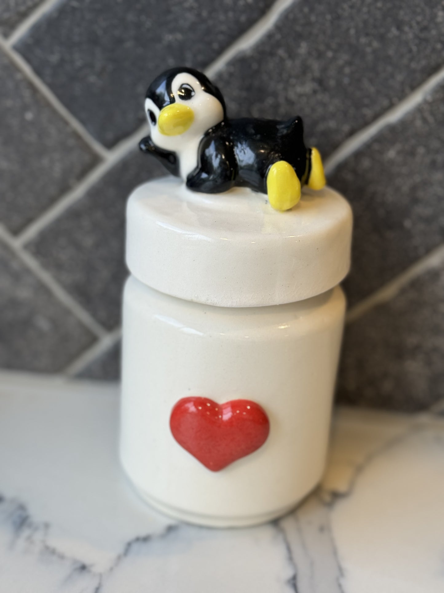 Pottery - Penguin canister