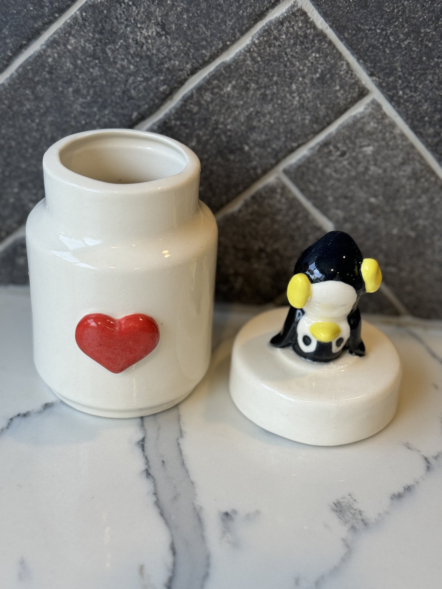 Pottery - Penguin canister