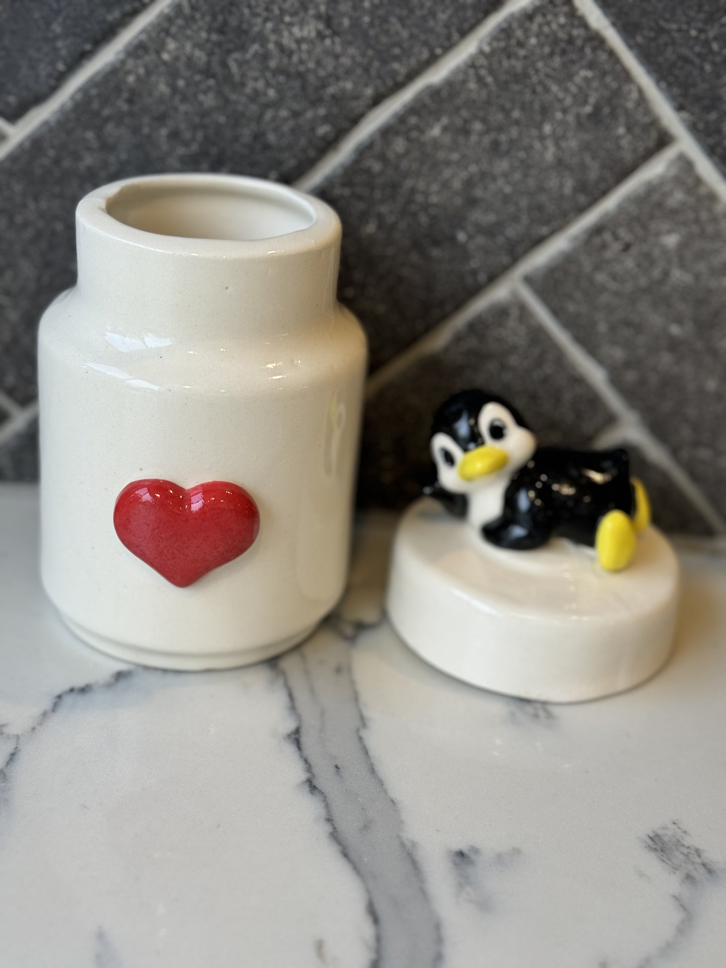 Pottery - Penguin canister