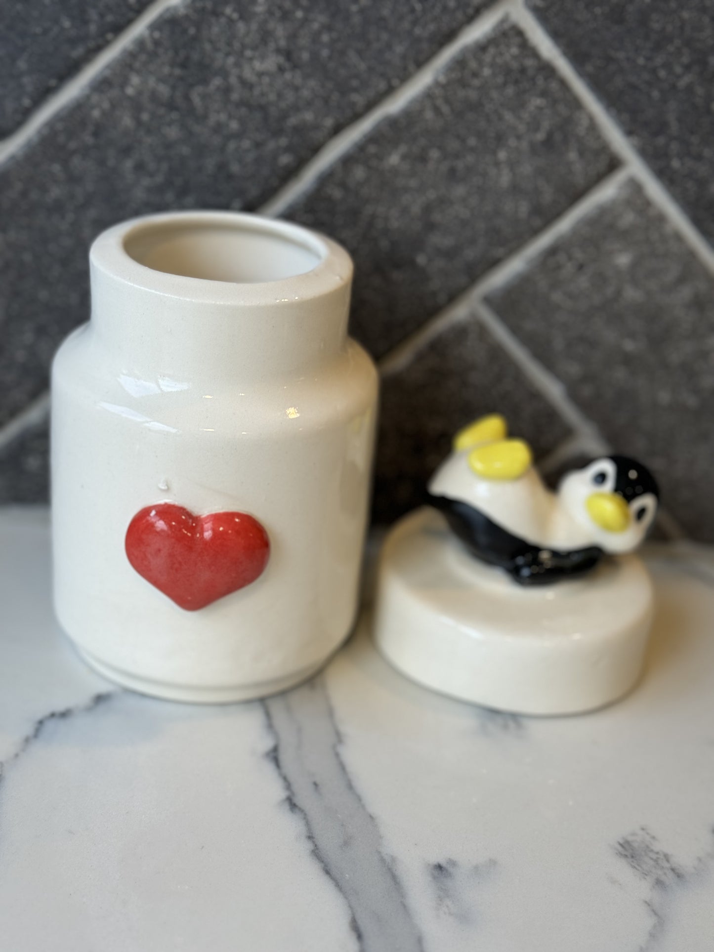 Pottery - Penguin canister