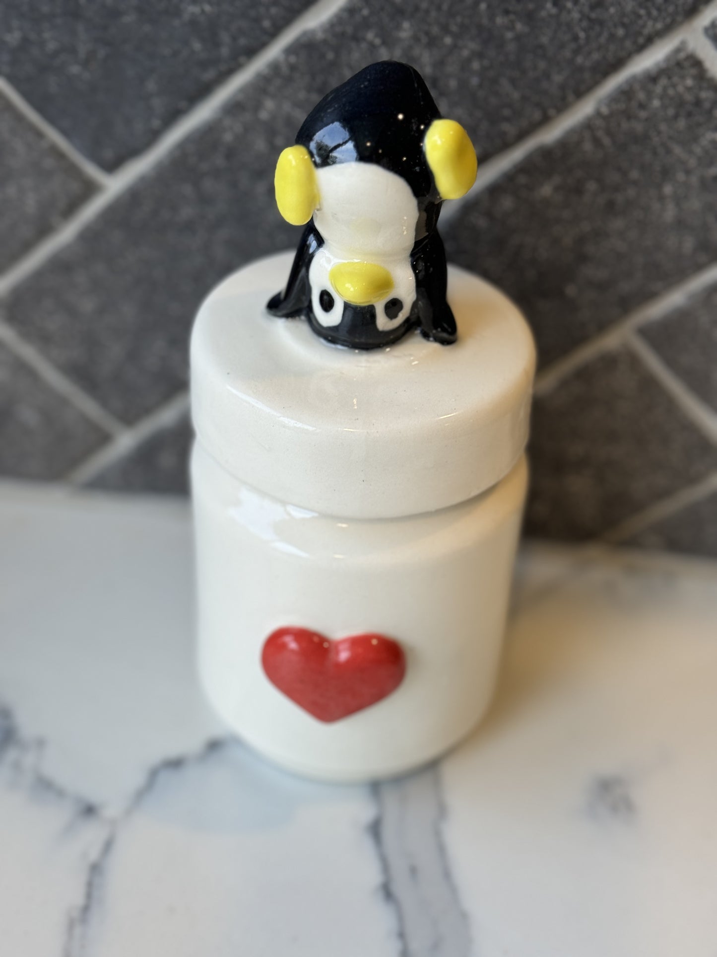 Pottery - Penguin canister