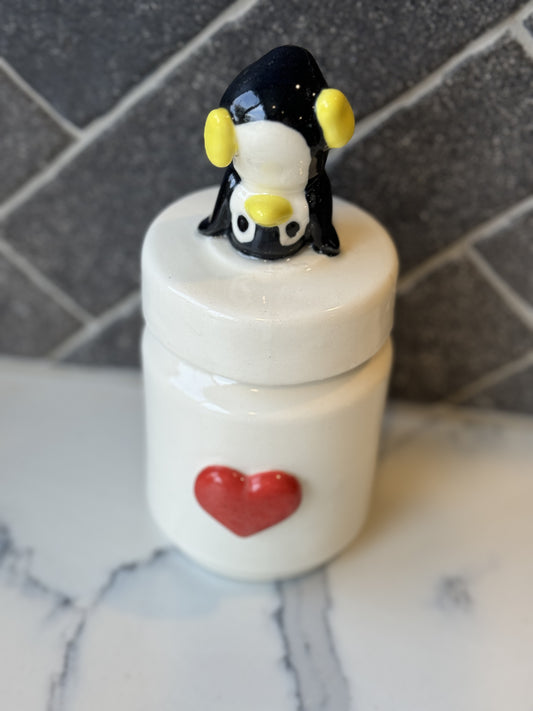 Pottery - Penguin canister