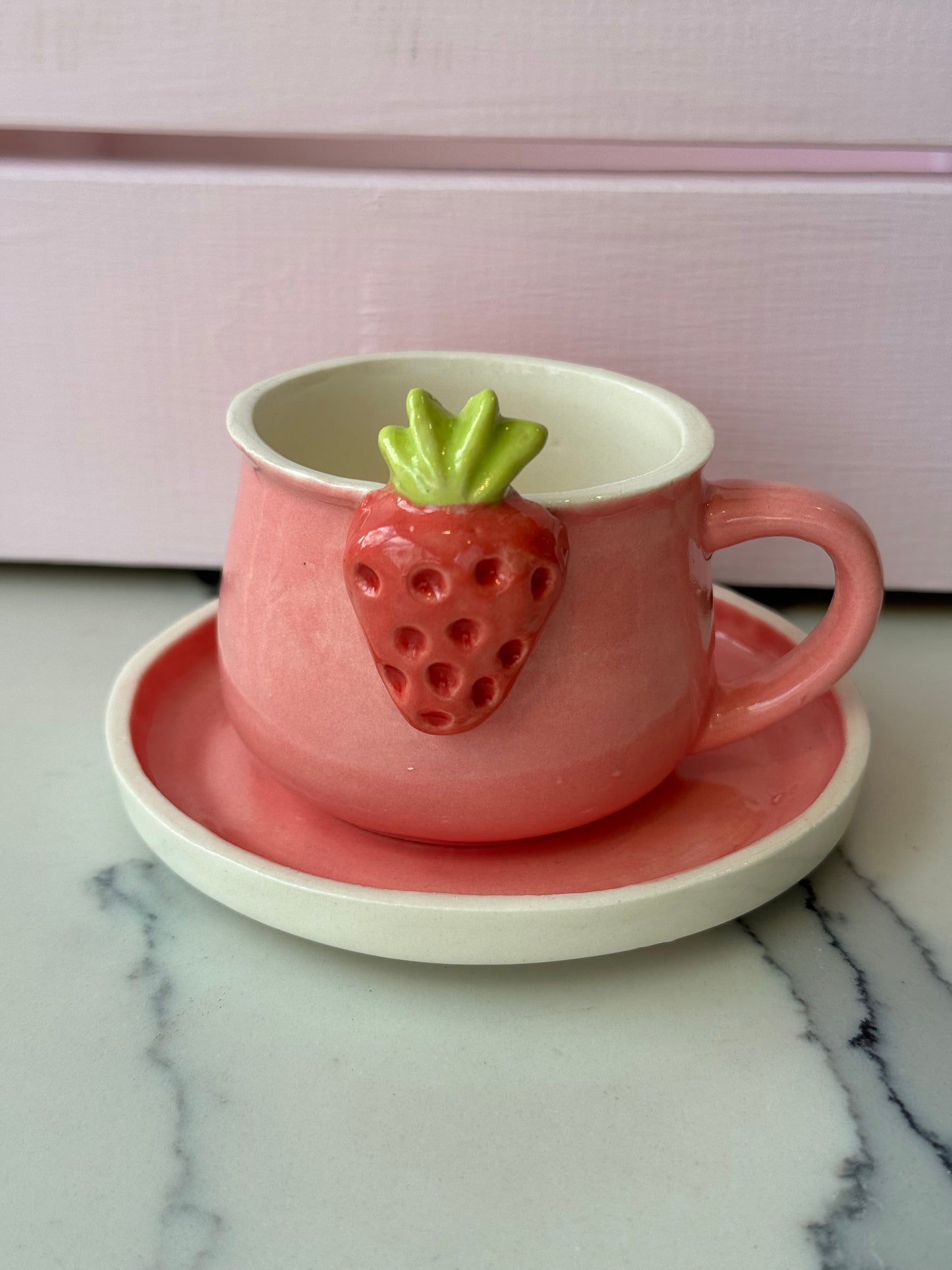 Pottery Strawberry Kisses Baby Cup