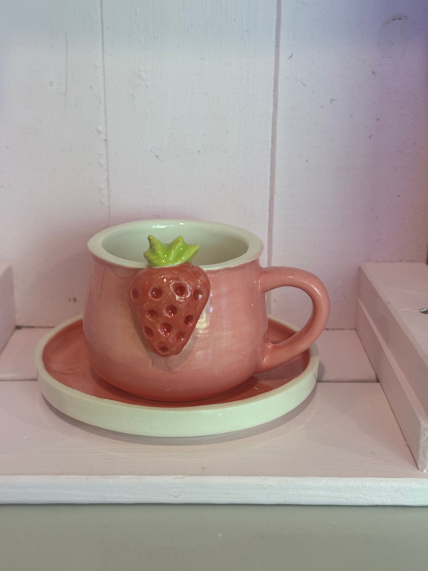 Pottery Strawberry Kisses Baby Cup