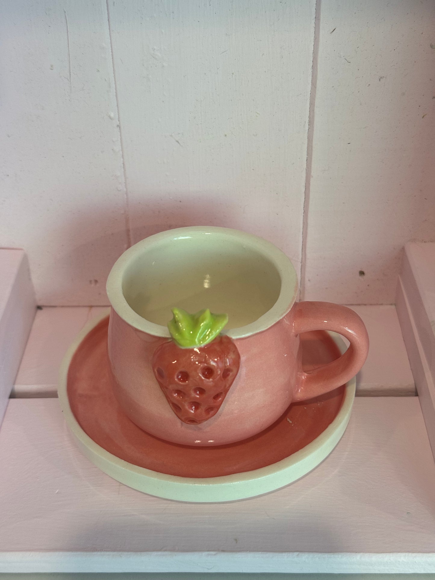 Pottery Strawberry Kisses Baby Cup