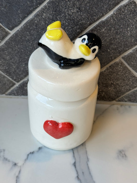 Pottery - Penguin canister