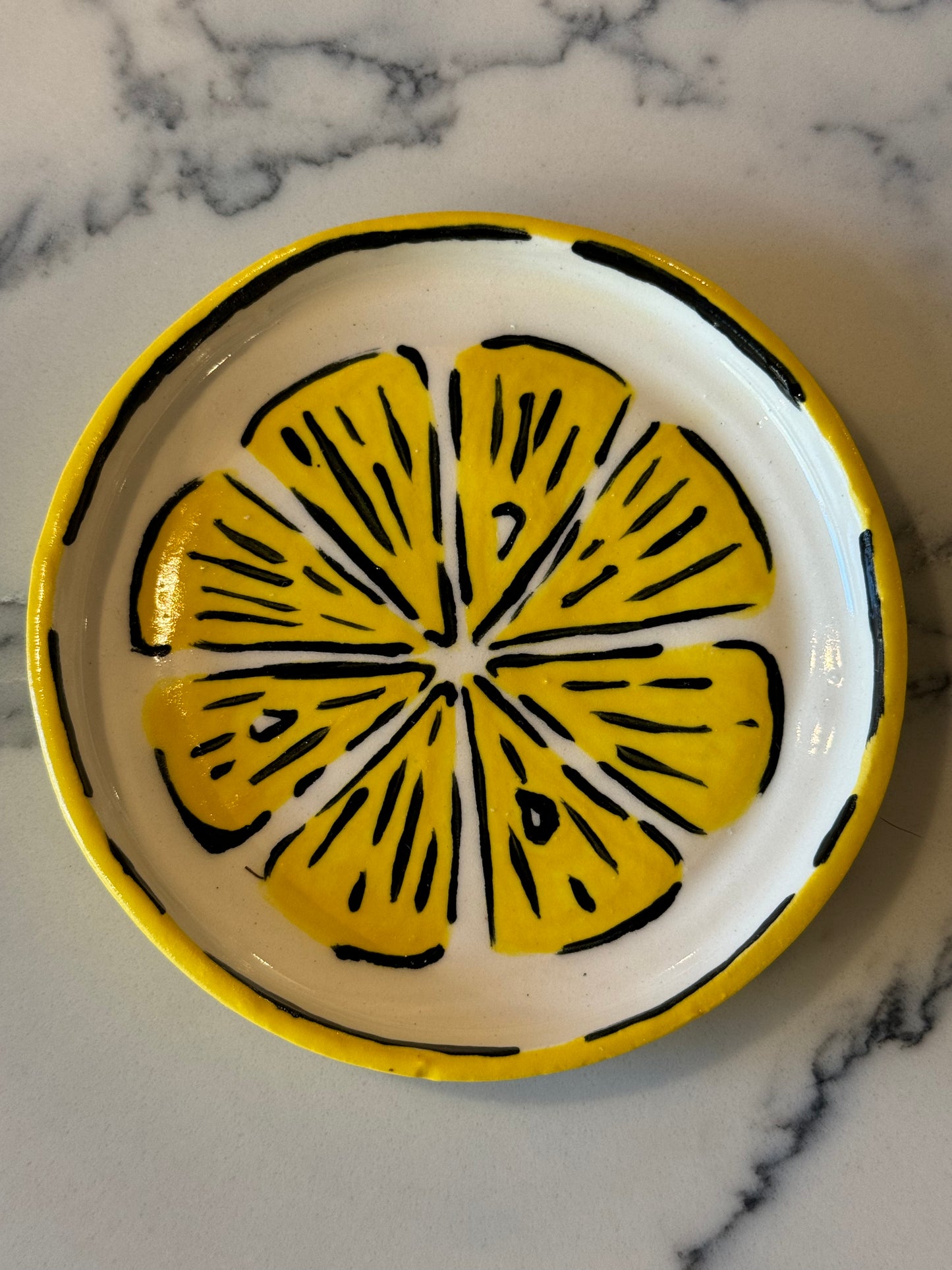 Pottery - Set of four fruit coasters