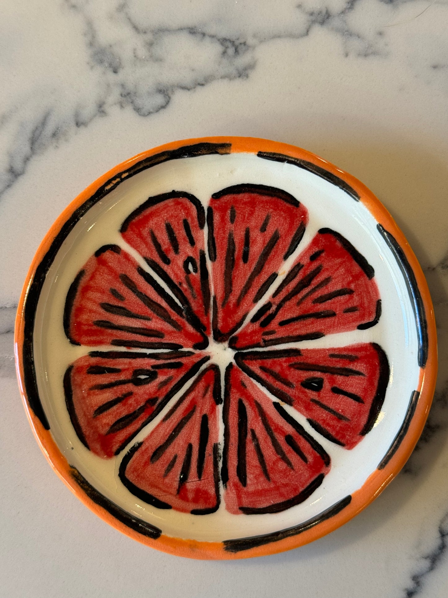 Pottery - Set of four fruit coasters