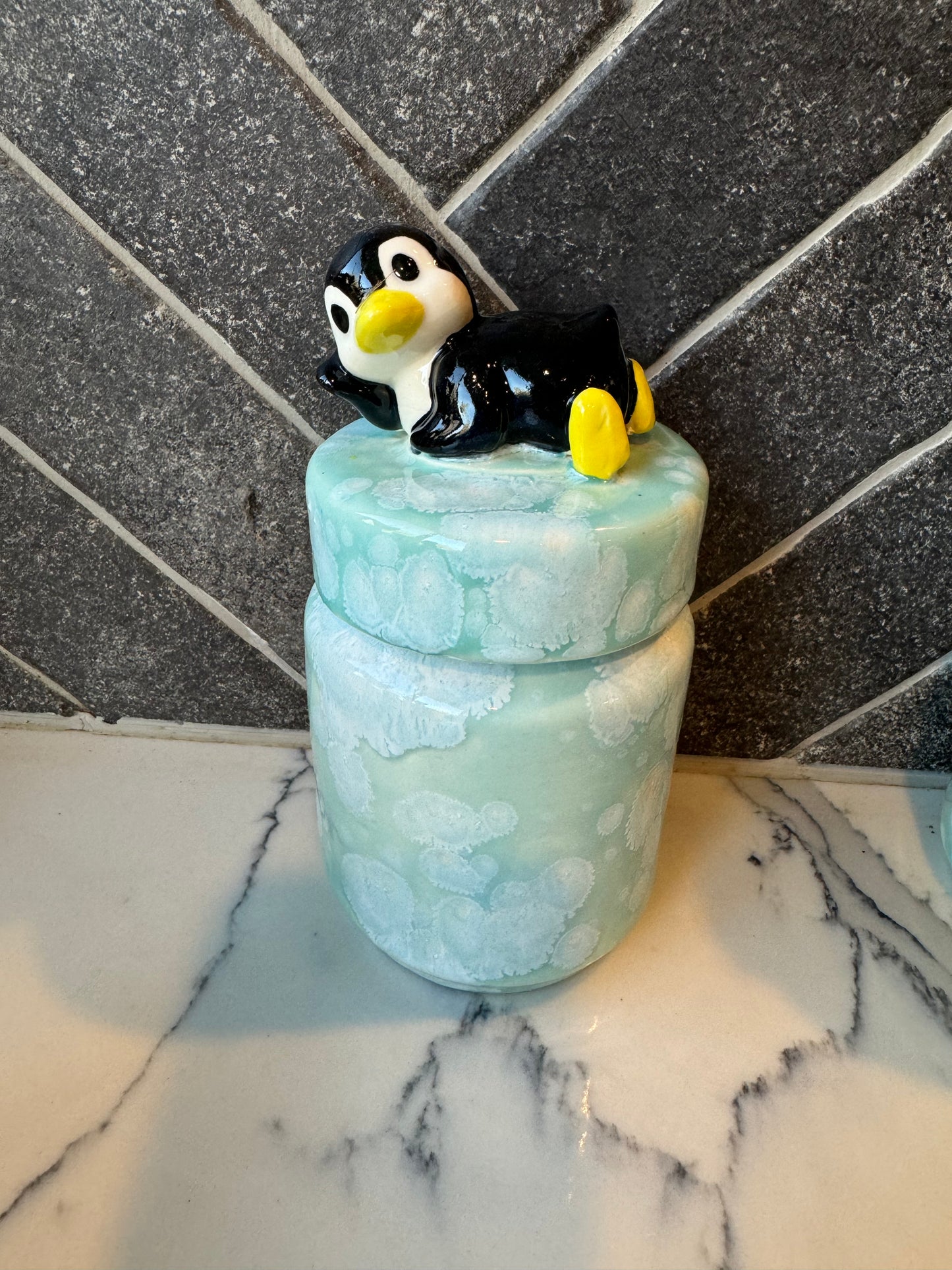 Pottery - Penguin canister