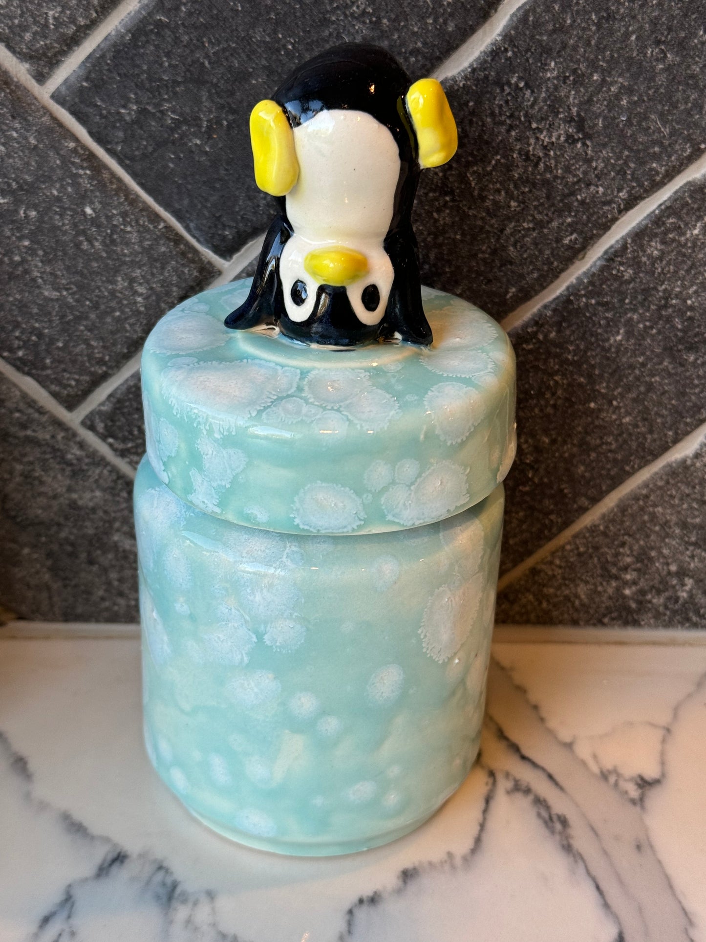 Pottery - Penguin canister