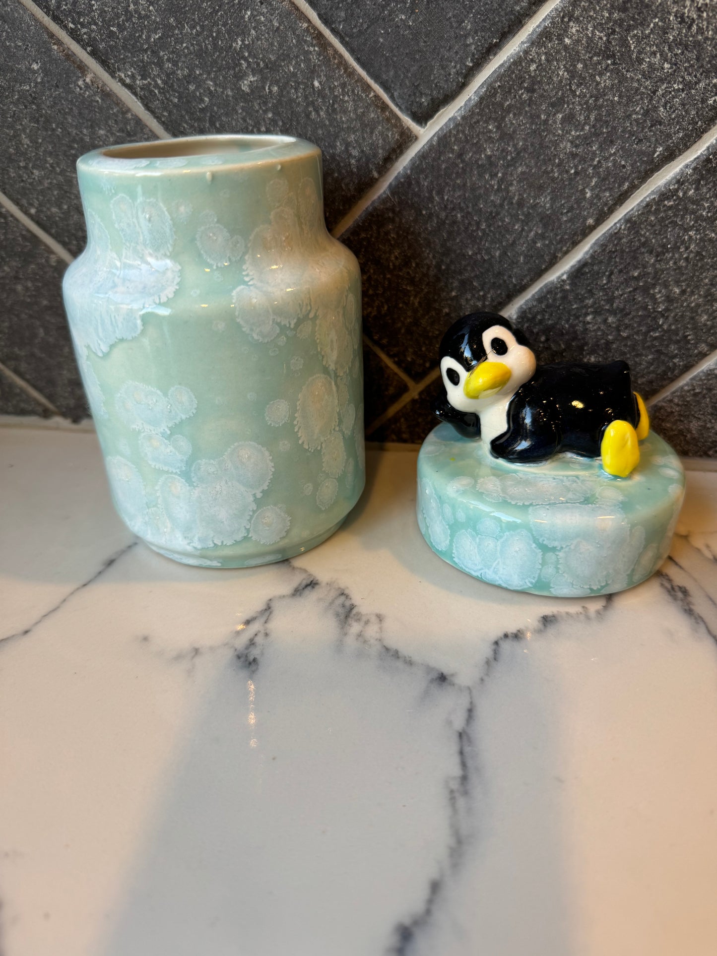 Pottery - Penguin canister