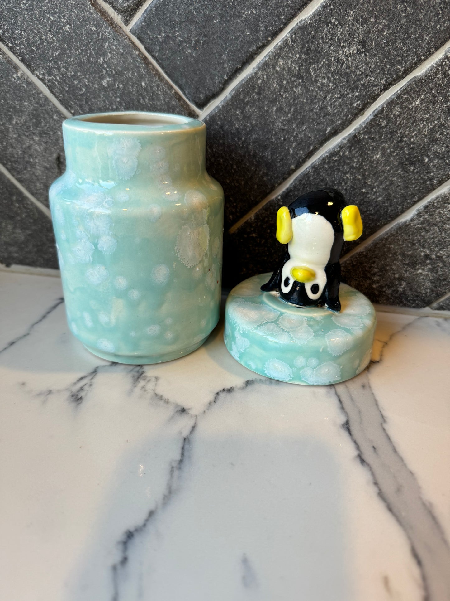 Pottery - Penguin canister