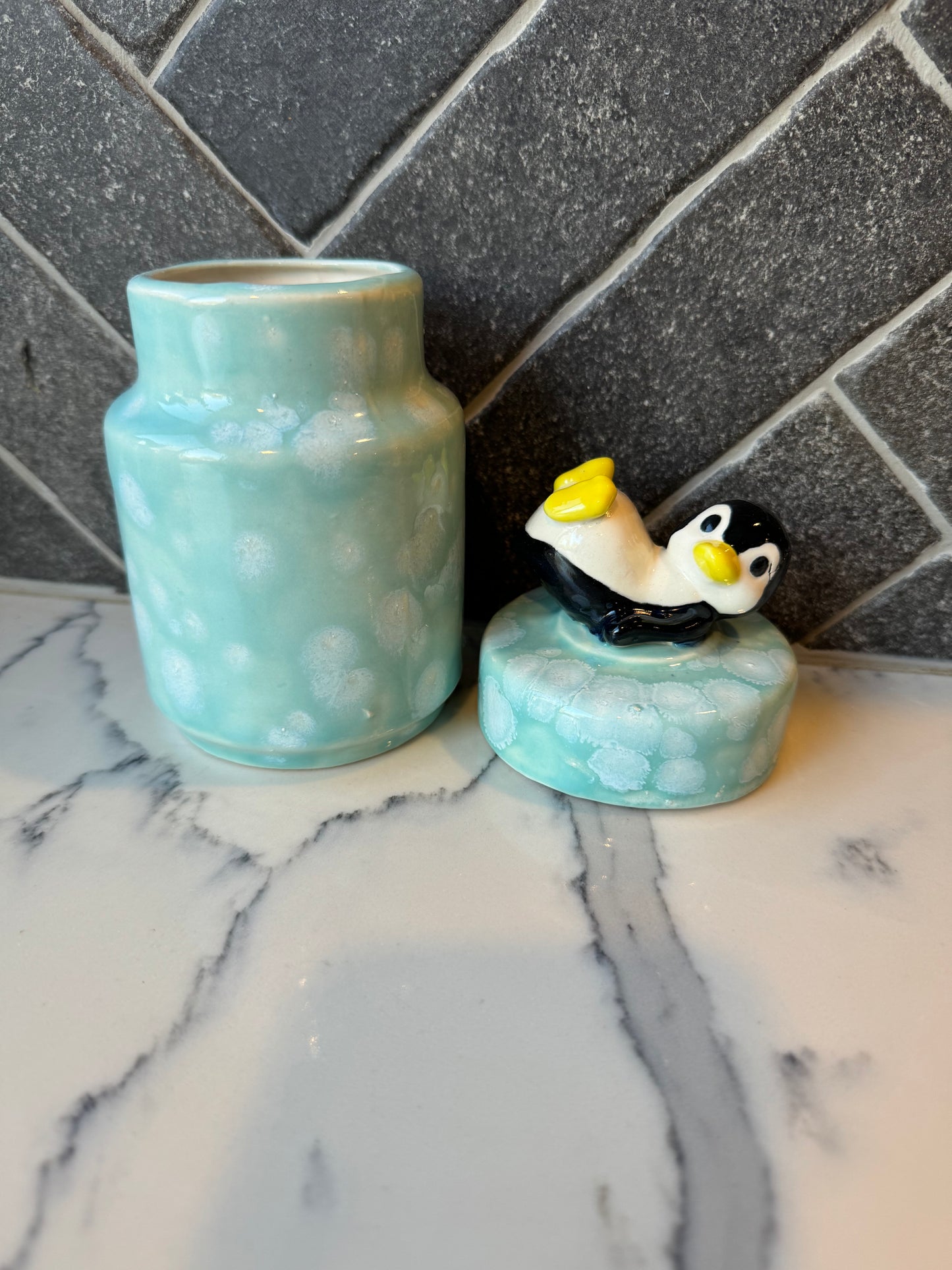 Pottery - Penguin canister