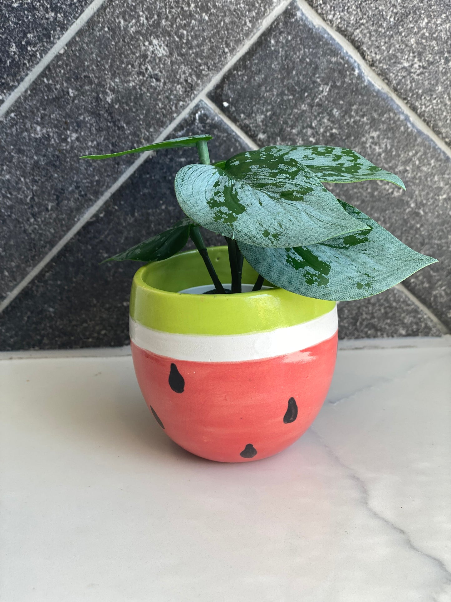 Pottery - Watermelon Pot Plant. Style No 1