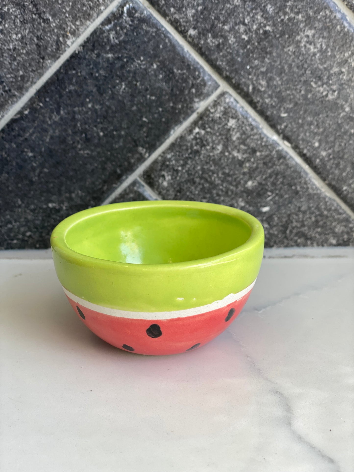 Pottery Wee watermelon trinket bowl Style No 3