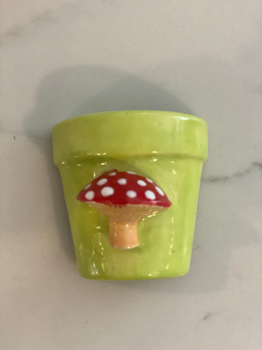 Pottery - Half Port Fridge Magnet - Mushroom