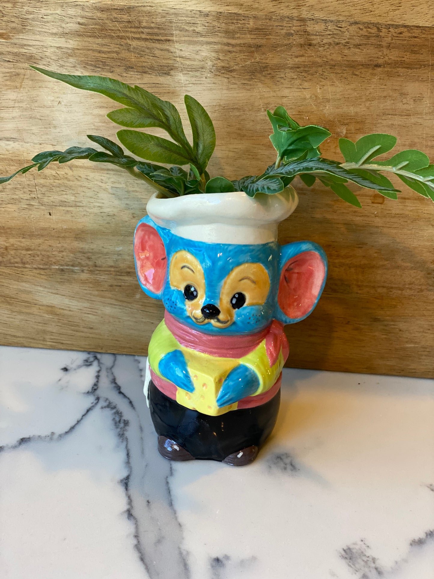 Pottery - Blue Mouse Planter Pot