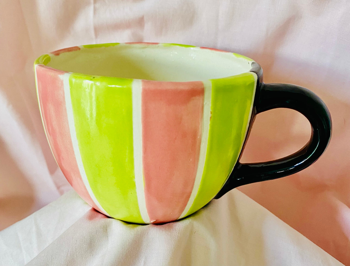 Pottery - Two Large Carnival cup Set