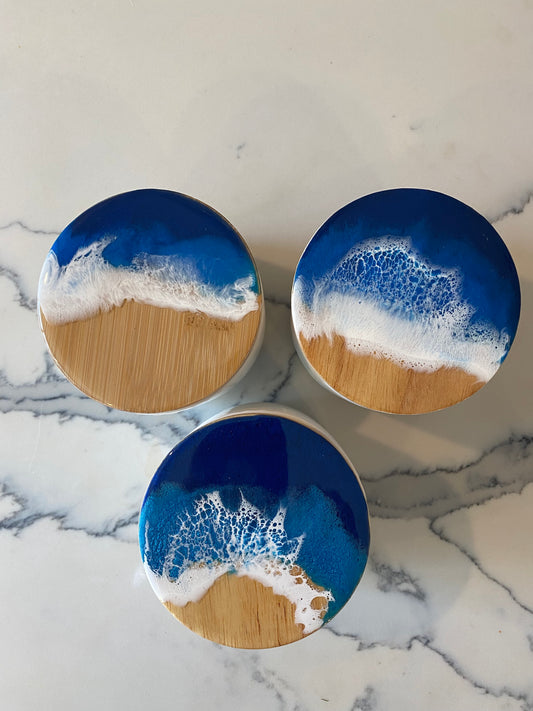 Tidal Wave Blue Ceramic Containers Small #56