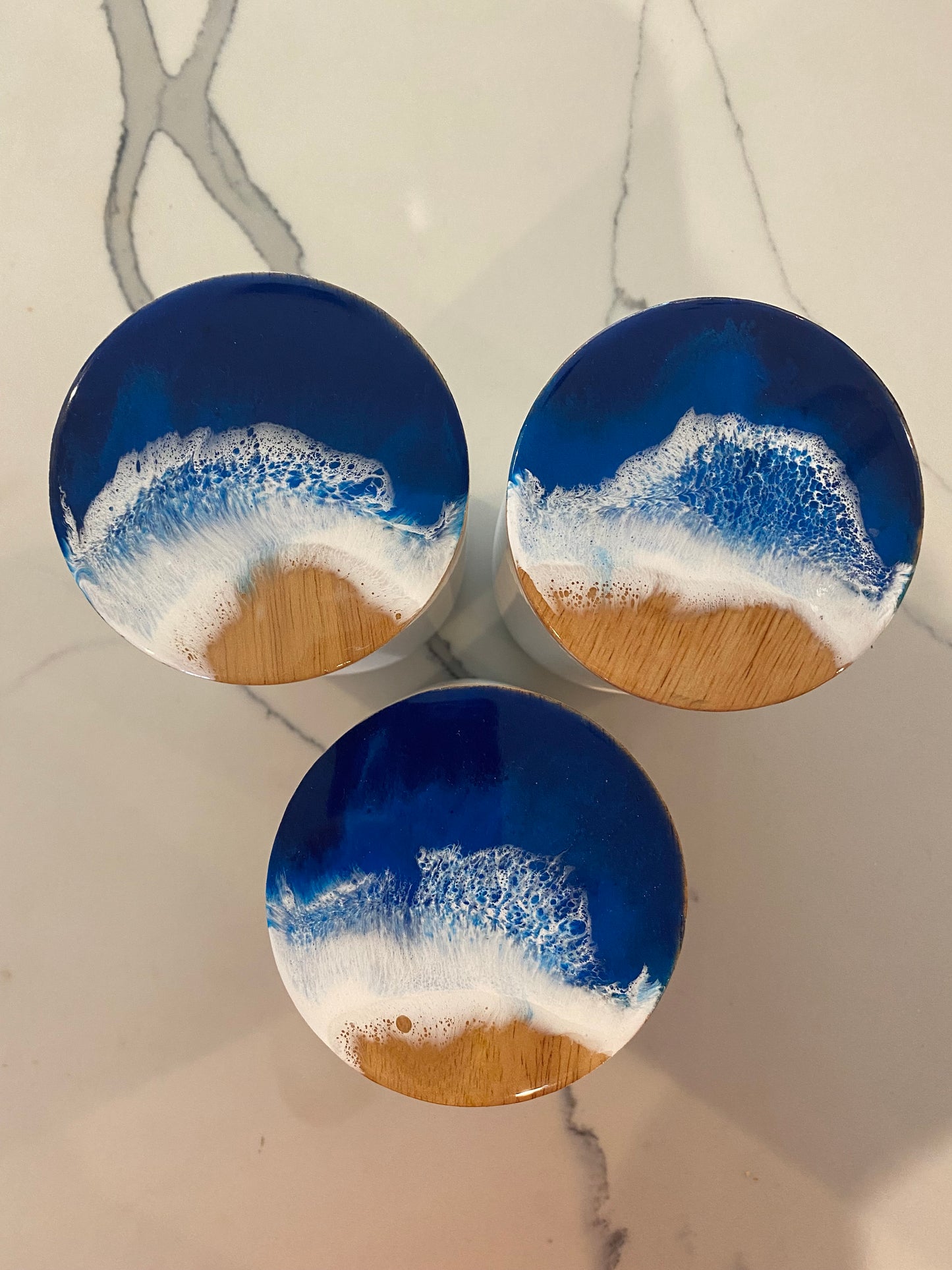 Tidal Wave Blue ceramic containers - large #89