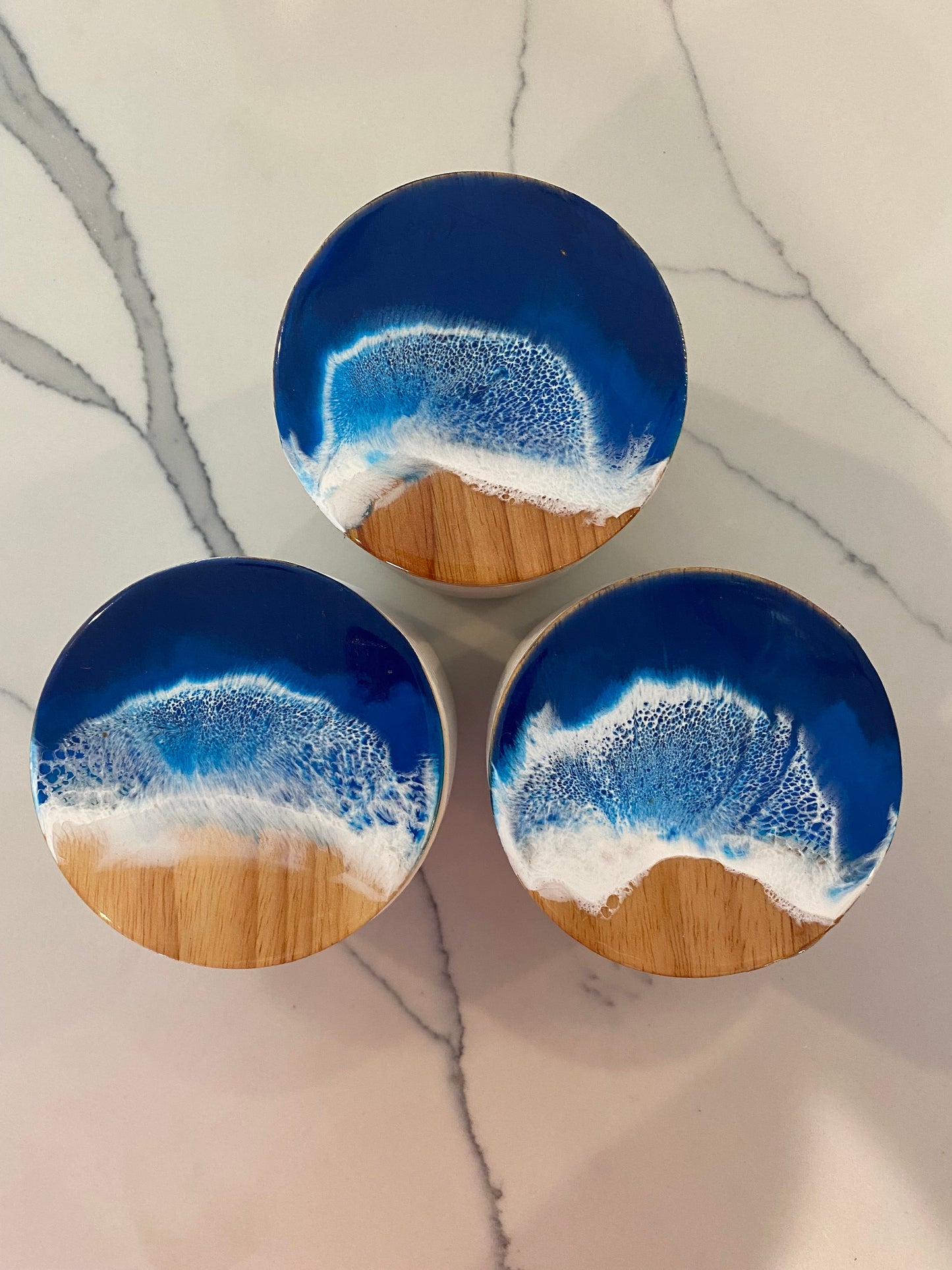 Tidal Wave Blue ceramic containers - Small #90